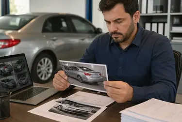 Despachante ajudando cliente no desbloqueio de sinistro.